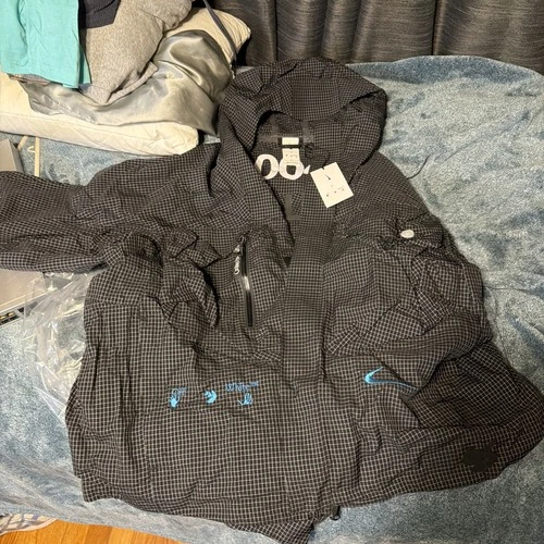 Nike x Off-White CL 004 Black Zip Windbreaker Jacket Men’s Sz L NWT DN1749-010 - product listing photo
