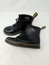 Dr Martens Boots Girls Size 3 Black Zavala J Zip Lace Up Combat Leather Air Wair