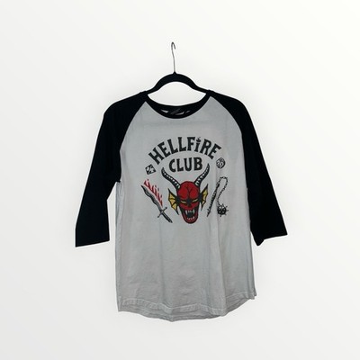 Stranger Things Hellfire Club Unisex T-Shirt Netflix Classic 3/4 Sleeve Medium