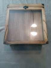 Vinyl Record Storage, Solid Wood Vinyl Record Box with Display Window Fits St...