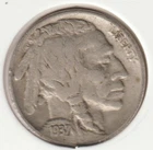 1937 US Indian Head Buffalo Nickel FULL DATE Rare 89 Year Old Collection Coin