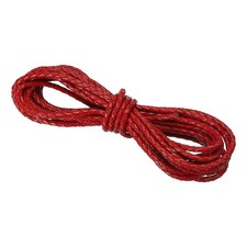 3mm Round Braided Leather Cord for Crafts Jewelry Making, Red(3 Yards)