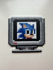 Sonic on Monitor Sonic The Hedgehog Perler Beads Retro Sprite Pixel Art