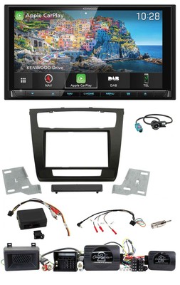 Kenwood Bluetooth Lenkrad 2DIN USB TMC DAB Navigation für BMW 1er Aktiv PDC aut.