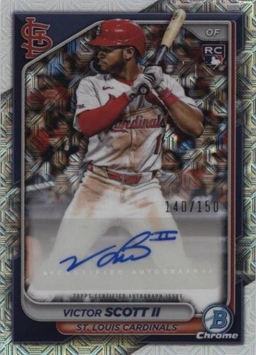 Victor Scott II 2022 Bowman Chrome Blue Wave AUTO RC /150 Card 