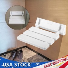 Wall Mounted Folding Shower Seat 12.6in Metal Bench 130kg Stainless Steel Seat