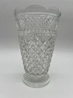 Vintage Anchor Hocking Wexford Clear Glass Vase With Diamond Pattern