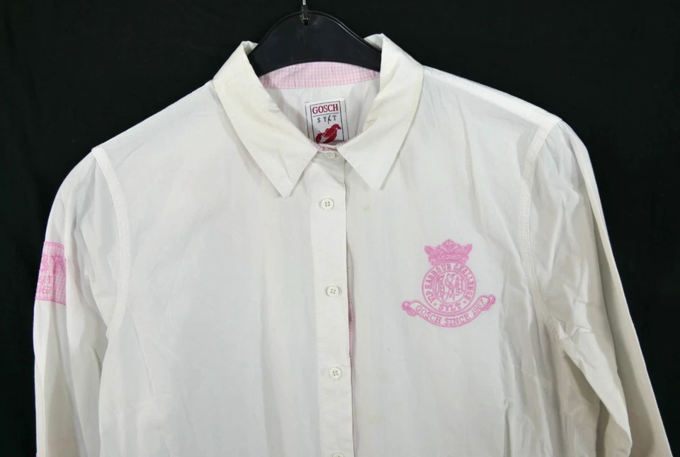 Damen GOSCH SYLT Bluse Weiß/Rosa Baumwolle Elegant Größe 42 TOP! - Bild 4 von 4
