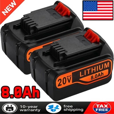Pack 20Volt 8.0Ah LB2X4020 Battery FOR Black&Decker 20V MAX Lithium LBXR20 LBX20