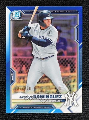 2021 Bowman Draft Chrome Blue Refractor 33/150 Jasson Dominguez #BDC-77 0qi3