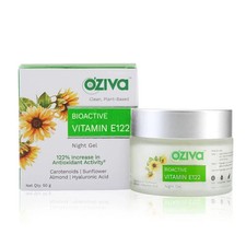 OZiva Vitamin E122 Night Gel Contains Hyaluronic Acid, Almond & Sunflower 50GM