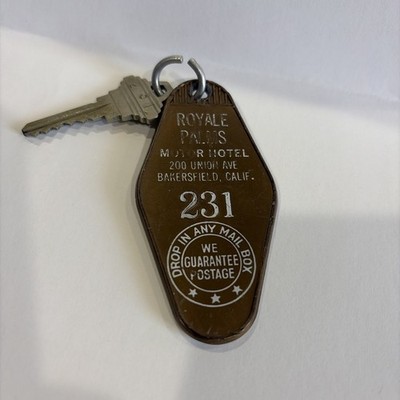 Vintage Royale Palms Motor Hotel Bakersfield, Ca. Key Fob Room 231