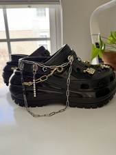 Crocs x Christian Cowan Mega Crush Platform Clog Black Chain Women’s Size 8 RARE
