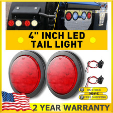 2x 4 Red 12 Tail Led Rear Stop Brake Running Lights For Truck Trailer Boat New