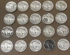 US Buffalo Nickel Lot of 20 Circulated Copper-Nickel 1913-1938 5C Coins
