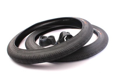 BMX Reifen 20 Zoll 2x KHE MAC2+ schwarz + 2x KHE Twiggy Schlauch extra leicht