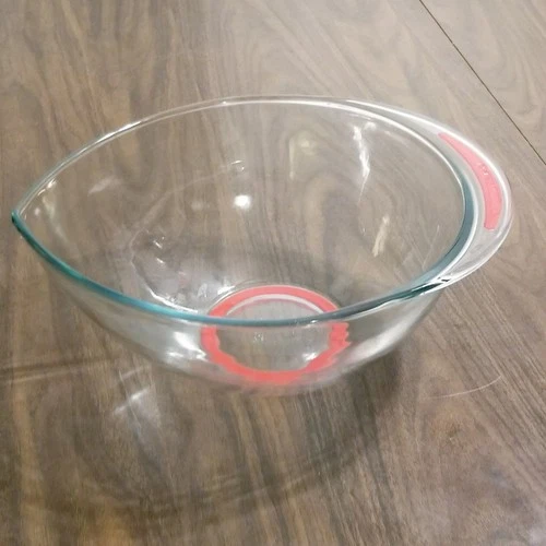 Pyrex Glass Bowl 5 Qt Teardrop Shape Pour Mixing Silicone Rubber Ring Base 2250