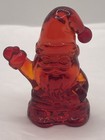 RARE Vintage Mosser 2.75” Glass Waving Santa Figurine Red Cadmium GLOWS UV — photo 1