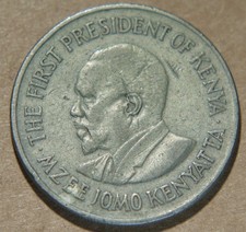 Kenya 1 Shilling 1973 KM# 15 - Mzee Jomo Kenyatta - First President - Nice Coin