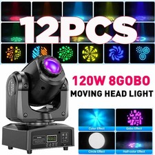 12PC 120W LED 8GOBO Moving Head Light RGBW Beam Stage DMX Spot Lighting DJ Disco