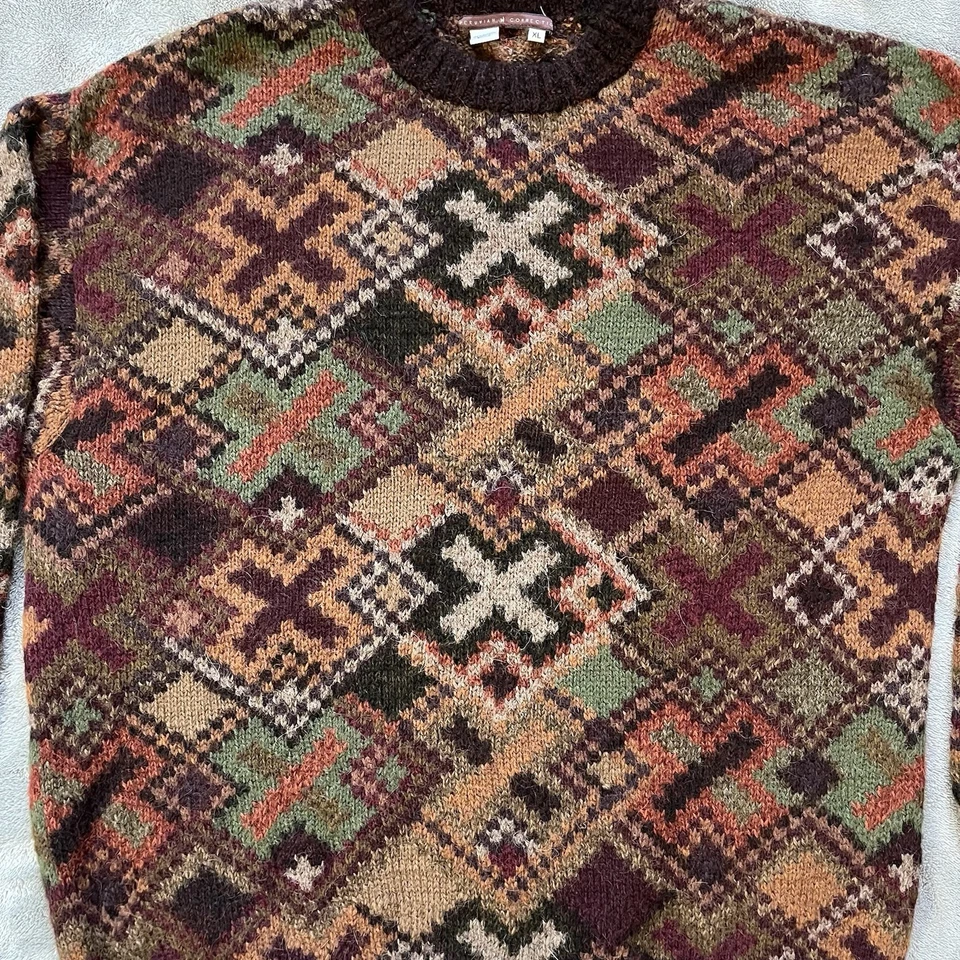 Peruvian Connection 100% Alpaca Sweater Men’s XL Geometric Aztec Southwest Knit - Image 2 of 4
