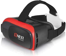 Universal VR Headset for Kids & Adults - Red - 3D VR for Mobile Games & Movies