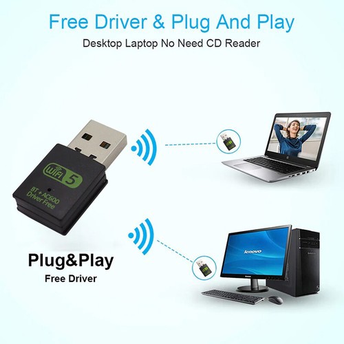 600Mbps USB WiFi Bluetooth Adapter Dual Band 2.4/5.8Ghz Wireles RTL8821CU Don-i- - Afbeelding 7 van 8
