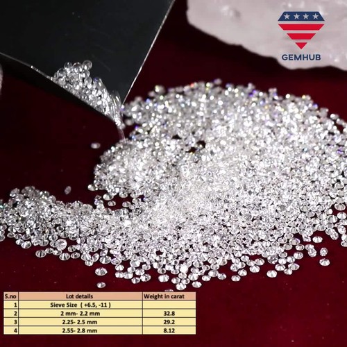 1.1 mm 750 Pcs VS1/VS2 JK Grade 5 Ct Loose Round Diamond Lot For Jewelry - Video 1 of 1