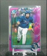2022 Bowman Baseball Heriberto Hernandez Chrome Fuchsia Pink /199 Rays