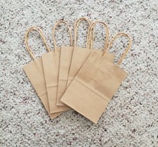 NEW Kraft Shopping Handle Bags 4.72"x2.95"x6.5" Extra Small Gift Bags FREE SH