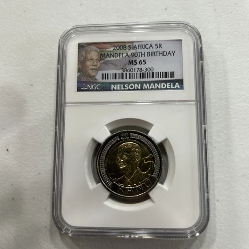 2008 South Africa Nelson Mandela 5 Rand – NGC MS65 Coin Commemorative