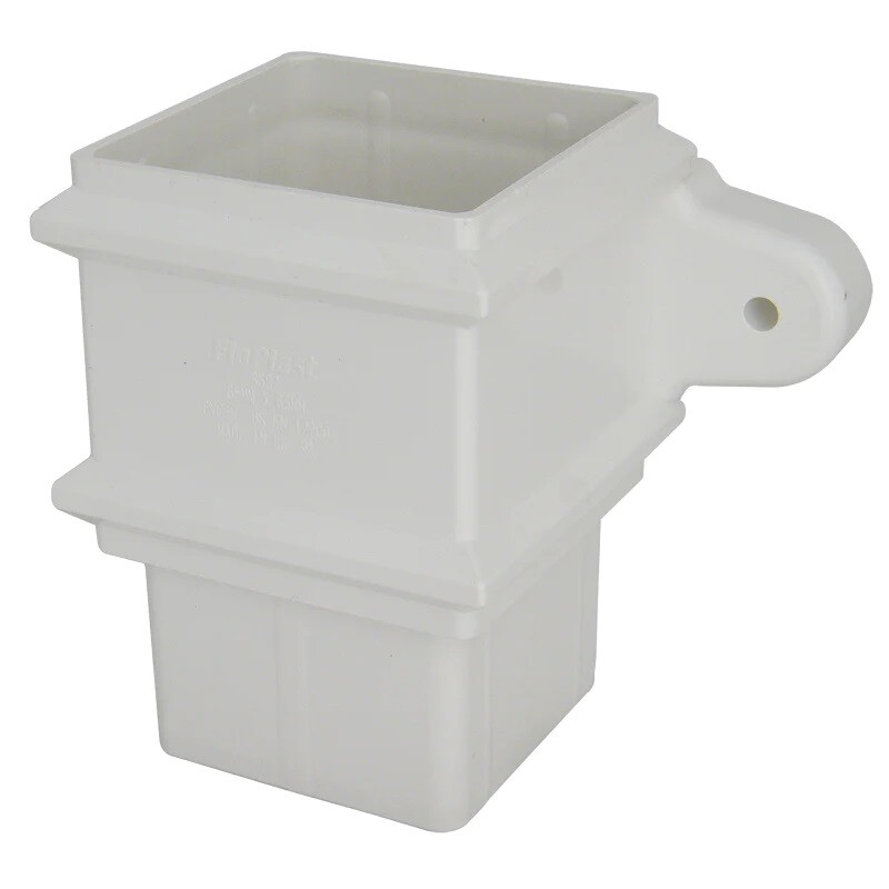 Floplast White Square Downpipe Socket With Fixing Lugs - 65Mm - Image 2