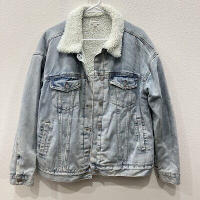 PACSUN SHERPA MENS Y2K STYLE TRUCKERS DENIM JACKET CHORE COWBOY SOUTHWEST M/L