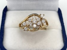 9ct Gold Hallmarked Ladies Cubic Zirconia Dress Ring. Goldmine Jewellers.
