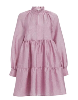 SALE! Stine Goya bubble gum pink Jasmine dress S (M) babydoll peasant tiered