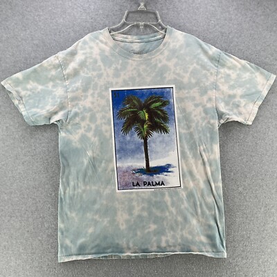 Loteria Mens T-Shirt Medium M/Large L La Palma Logo Short Sleeve Blue Camisa