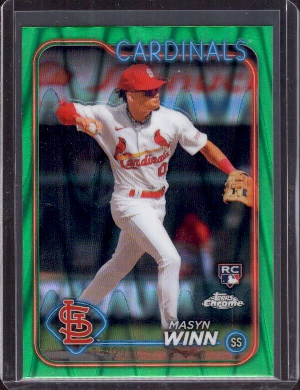 MASYN WINN 2024 Topps Chrome #189 Green Raywave Refractor Rookie RC #13/99