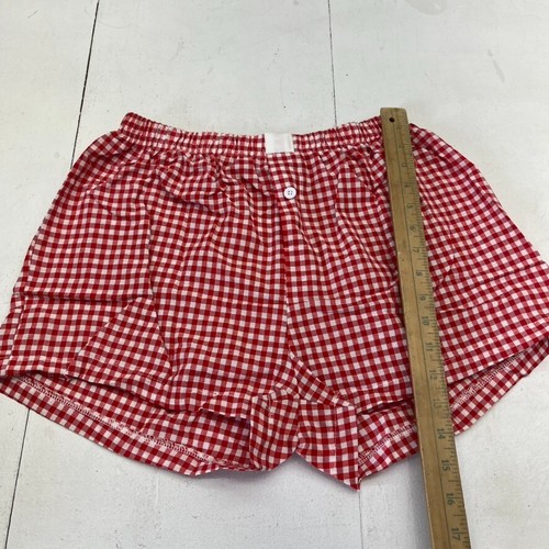 Red Y2K Plaid Boxer Sleep Shorts Women's Size Small NEW - Picture 5 of 6