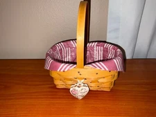 1999 Longaberger Horizon Of Hope American Cancer Society Basket, Liner, Tie-on