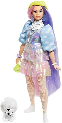 2020 Barbie Extra #2 Doll in Shimmery Look with Pet Puppy Curvy