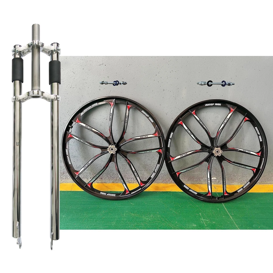 DONSP1986 26" Bike Triple tree Fork, 1-1/8" Threadless w/ Mag/ Spoke Wheel Rim - Image 4 of 4