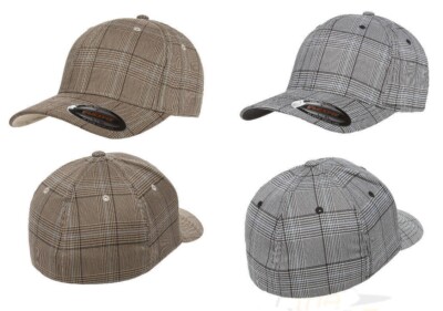 FLEXFIT Glen Check Baseball Cap 6196 Karo Kariert Fashion Mütze Größe S/M & L/XL