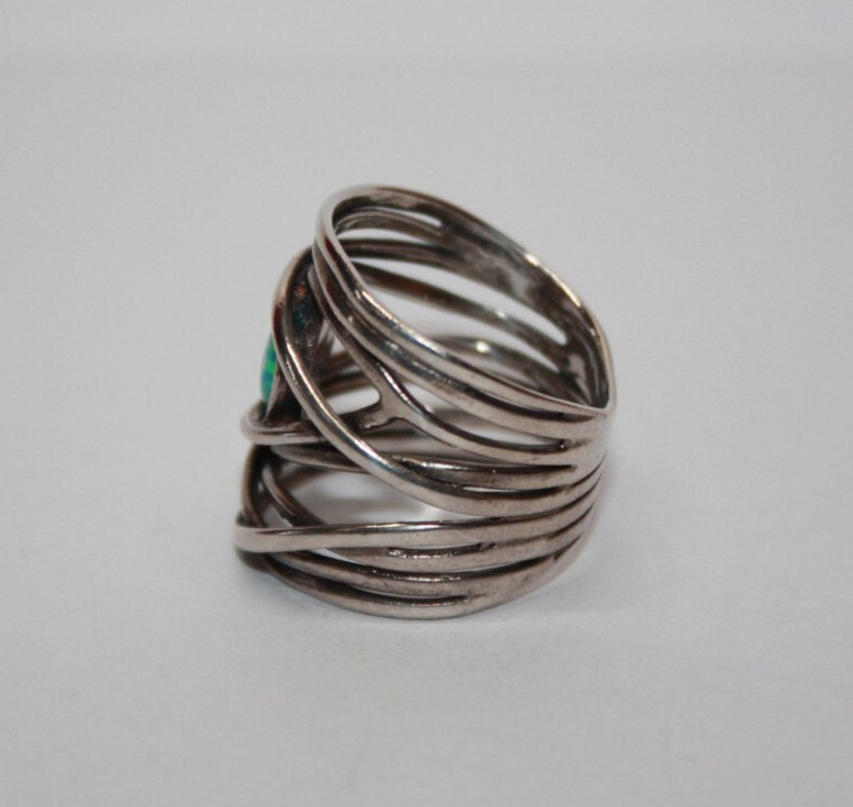 Shablool Didae Sterling Silver Nested Opal Band R… - image 4