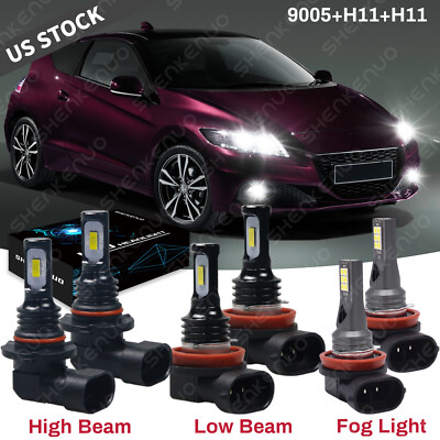 For Honda CR-Z 2011 - 2016 CRZ 6x White LED Headlight High/Low