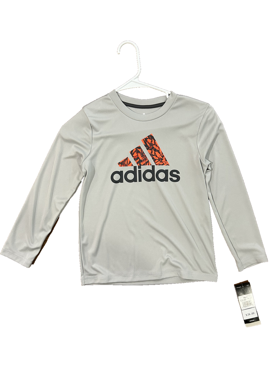 Adidas Kids Boys Size Style Long Sleeve Color Grey Dri Fit T