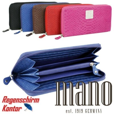 Geldbörse Rundumbörse Portemonnaie Geldtasche Damen Leder mano