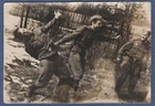 Handsome military men having fun, affectionate gentle men laughing Vintage Photo