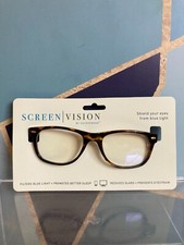 ICU Eyewear Screen Vision Blue Light Filtering Rectangular Glasses Dark Tortoise