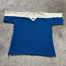 Unbranded T-Shirt Women Large Blue White V-Neck Short Sleeve Cotton Stretch Soft