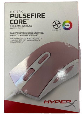 HyperX Pulsefire Core RGB Gaming Mouse 7 Programmable Buttons Pink/White 639P1AA